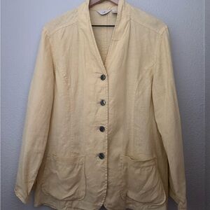 J. Jill Light yellow Blazer with Button Closure